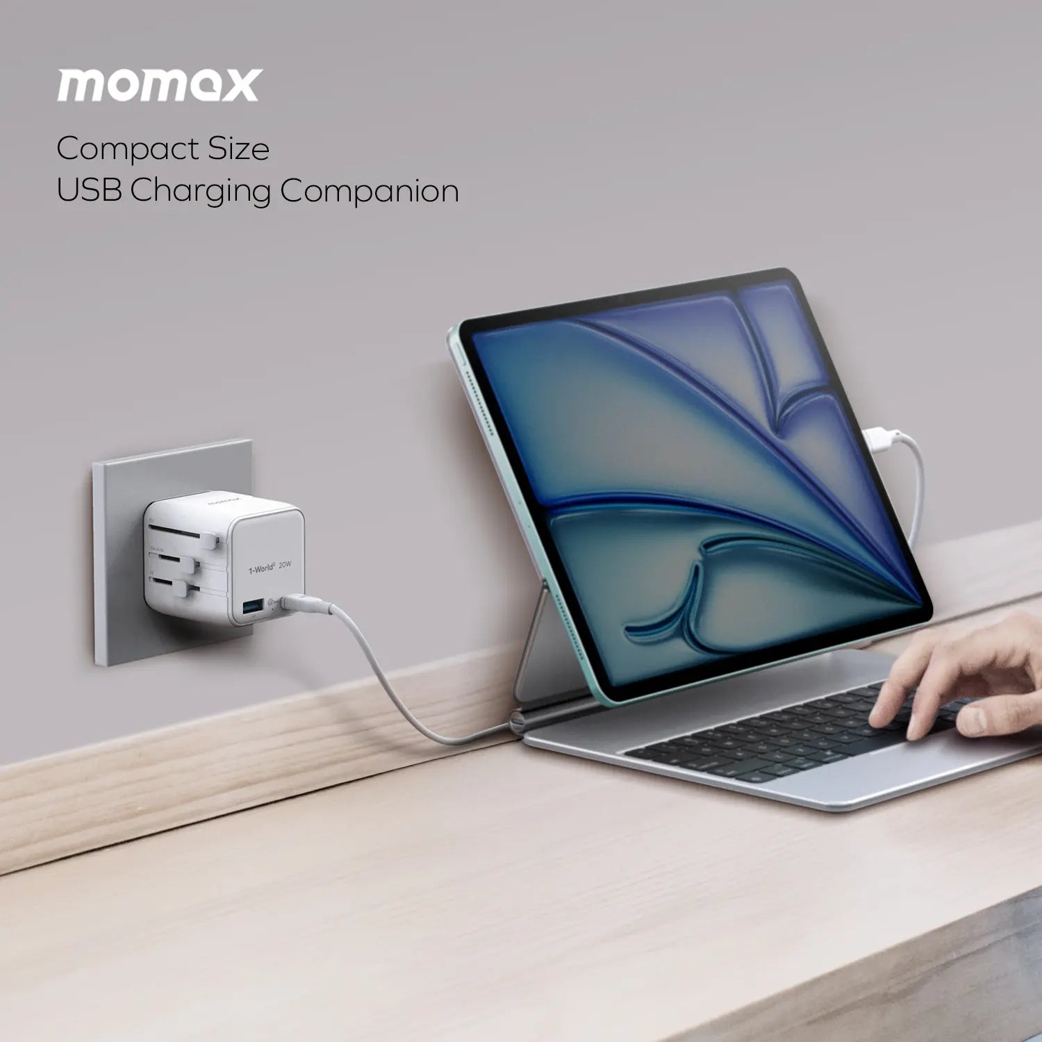 Momax 2-Port 20W GaN Travel Charger  USB-C & USB-A