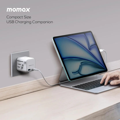Momax 2-Port 20W GaN Travel Charger  USB-C & USB-A