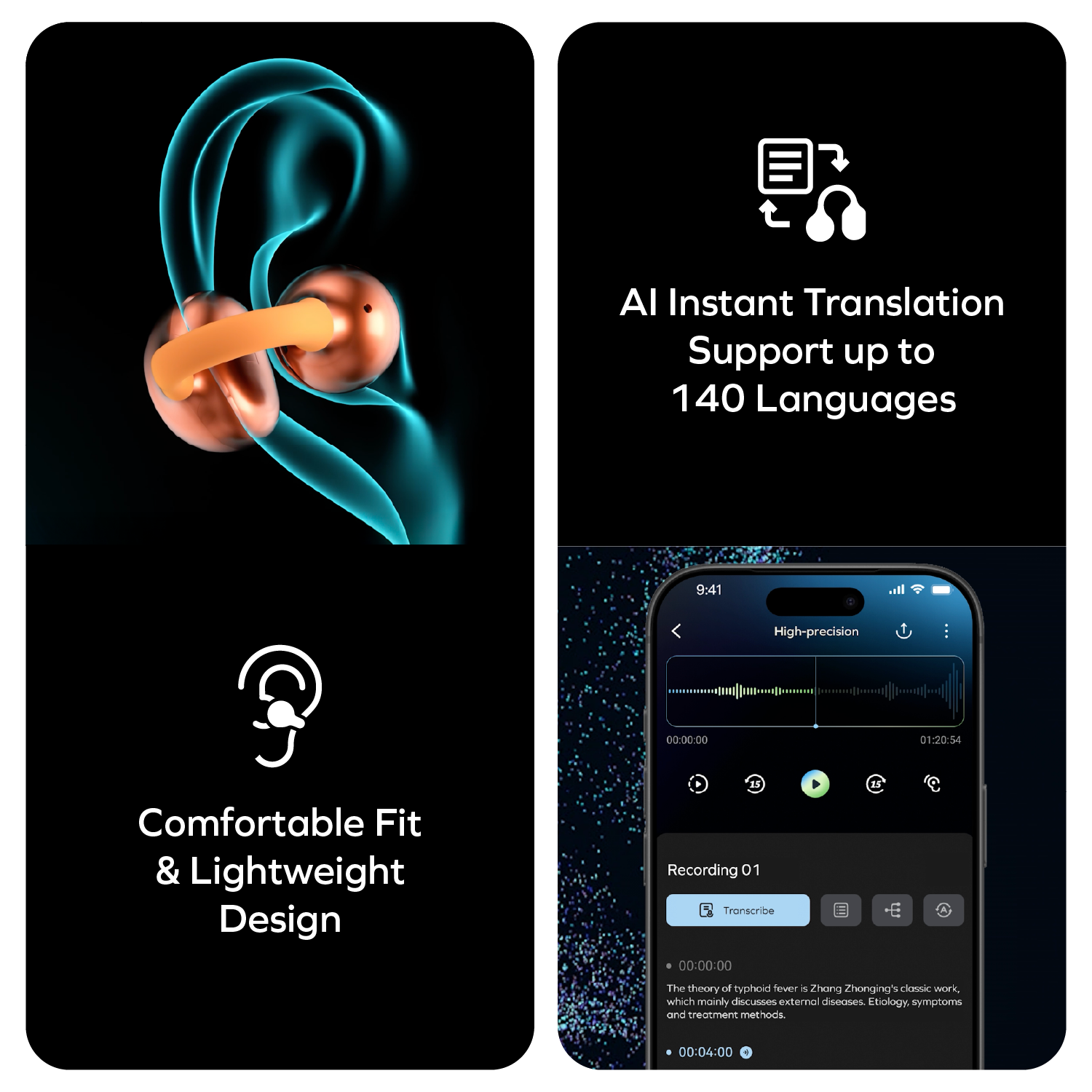 1-Vibe Clip AI-Powered ENC Noise Cancelling Earbuds, BT15