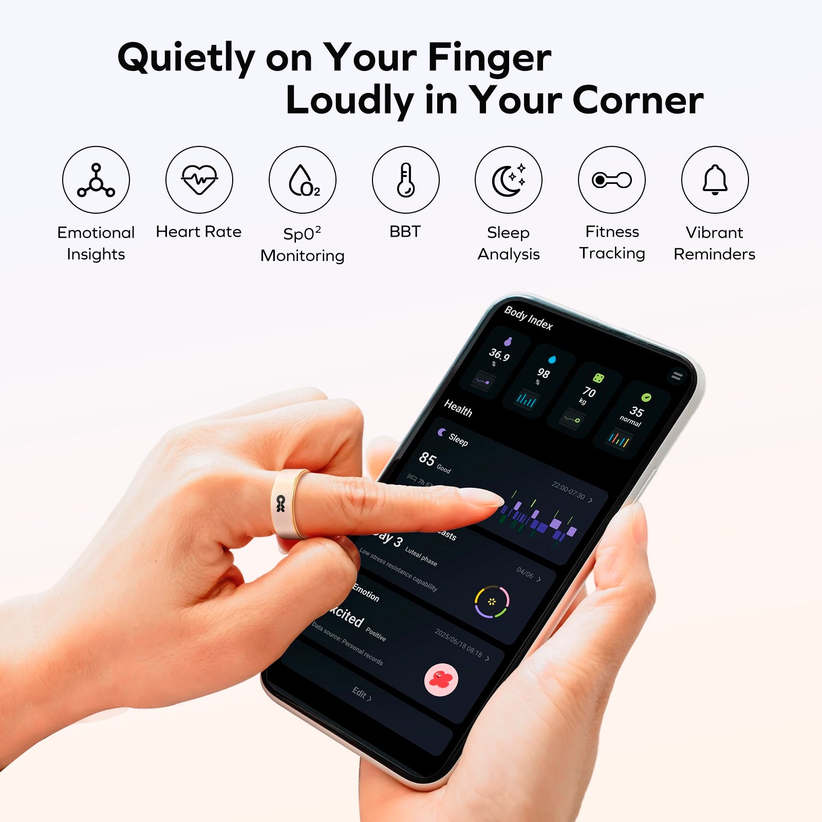 Momax OneSense Soul - World's 1st Haptic Smart Ring with AI Mood