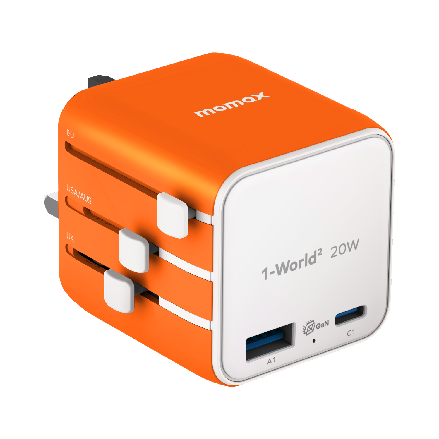 Momax 2-Port 20W GaN Travel Charger  USB-C & USB-A